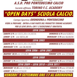 Pro Pontedecimo e Torino Academy: ecco il programma