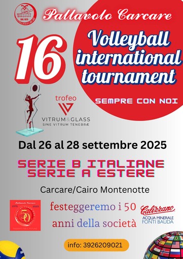 VOLLEY A Carcare dal 27 al 28 Settembre al via il 16° torneo internazionale di pallavolo femminile.