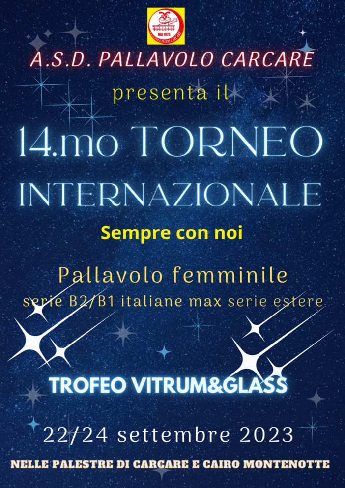 Pallavolo Carcare: 14.mo torneo Internazionale VITRUM&GLASS Pallavolo Carcare: 14.mo torneo Internazionale VITRUM&GLASS