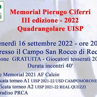 UISP Questa sera in campo, a Recco, il Memorial Ciferri