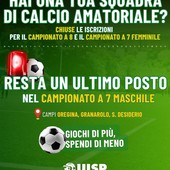CALCIO UISP Ultimo posto disponibile nel campionato a 7 maschile CALCIO UISP Ultimo posto disponibile nel campionato a 7 maschile