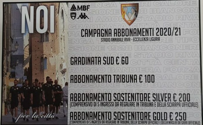 ALBENGA Lo stadio “Riva” riapre al pubblico: al via la campagna abbonamenti “Noi per la città” ALBENGA Lo stadio “Riva” riapre al pubblico: al via la campagna abbonamenti “Noi per la città”