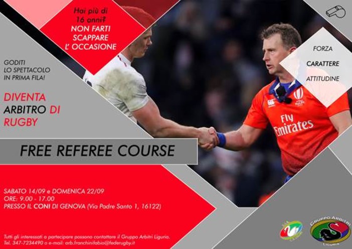 RUGBY Il gruppo arbitri organizza un corso