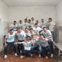 I GIOCATORI DEL BRAGNO CELEBRANO LA SALVEZZA CON I BAFFI DEL LORO MISTER