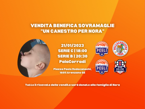 L'INIZIATIVA Sabato al vendita delle sovramaglie del Basket Pegli in favore di Nora