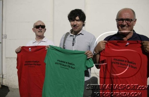 Claudio Nucci, a destra, coi giornalisti Bolia e Tortarolo