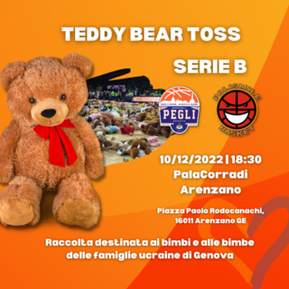 BASKET PEGLI | Teddy Bear Toss per le famiglie ucraine arrivate in Liguria il 10 dicembre in Serie B