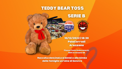BASKET PEGLI | Teddy Bear Toss per le famiglie ucraine arrivate in Liguria il 10 dicembre in Serie B