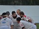 Un time out in campo tra i giocatori del Cus Genova