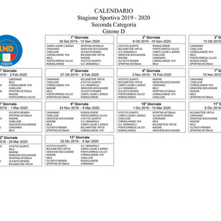 SECONDA D Il calendario