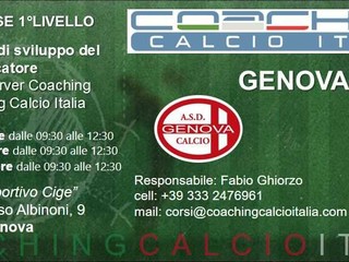 La locandina dei corsi di Coaching Calcio Italia al Cige di Begato