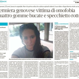 L'articolo del Secolo XIX sulla vicenda di Camilla Cannoni