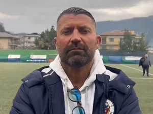 LA SALA STAMPA DI PROMOZIONE B presentata da CARUSO SMART ENERGY - CALISE: "Purtroppo facciamo fatica a fare gol, il leit motiv della nostra stagione"