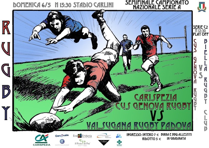 Cus Genova Rugby: domenica 6 maggio appuntamento con la storia