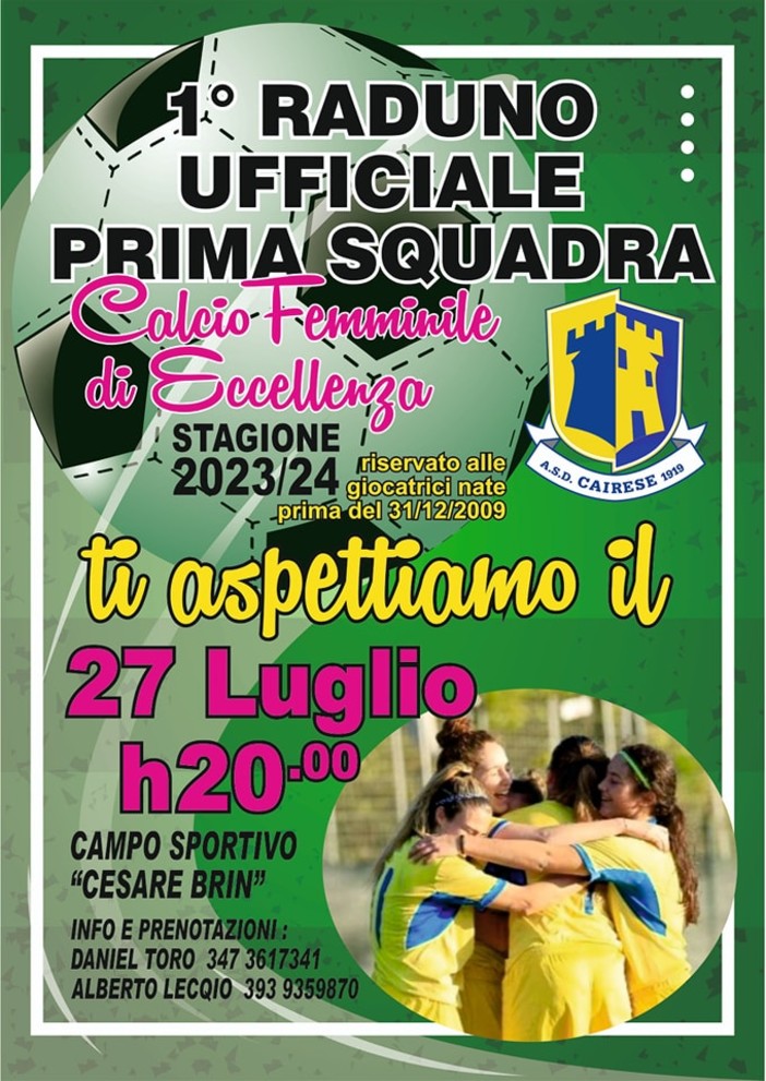 CALCIO FEMMINILE Primo raduno ufficiale della squadra femminile