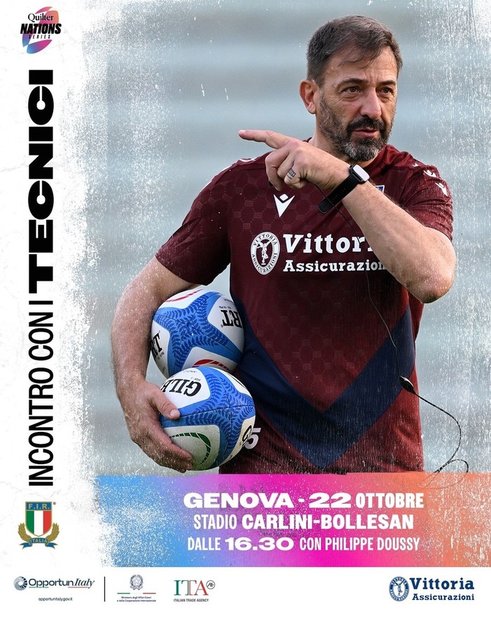 RUGBY Il 22 ottobre Philippe Doussy incontra i tecnici liguri a Genova