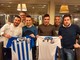 Nella foto, i tre nuovi innesti: Sabatino, Vera e Gutierrez, con il presidente Matte Fortuna, l'allenatore Michele Lombardo ed il capitano Massimo Sorio