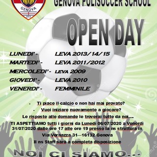 GENOVAPOLISOCCER Ecco gli Open Day