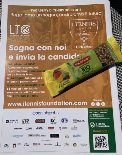 Lo sport che fa bene: Noberasco Official Sponsor di I Tennis Foundation