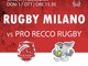 RUGBY/ INIZIA LA SERIE A 2021/2022