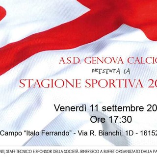 Venerdi 11 si presenta la Genova Calcio