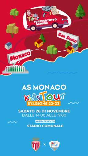 CALCIO GIOVANILE Sabato 26 novembre la Sanremese ospiterà l’AS Monaco Kids Tour