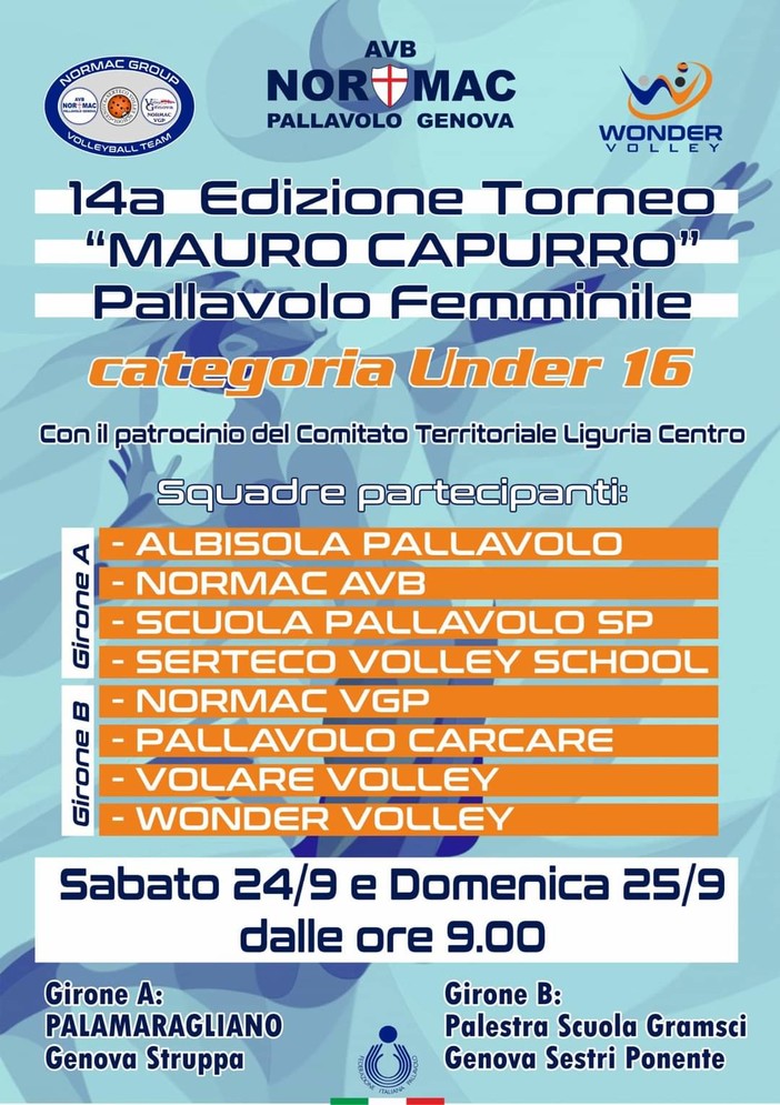 VOLLEY La Normac AVB organizza il 14° Trofeo “Mauro Capurro”