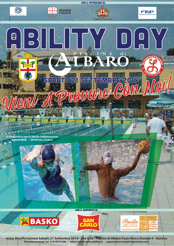 Open day disabili alle Piscine di Albaro