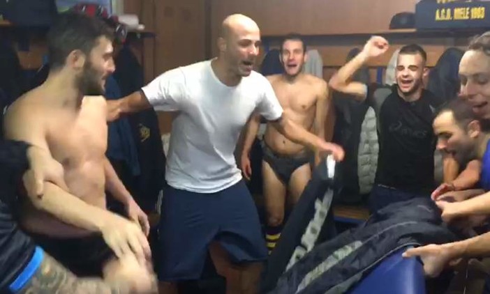 VIDEO Mele-Campoligure 2-1, la grande festa nello spogliatoio gialloblù