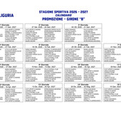 PROMOZIONE B Ecco il calendario