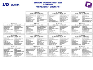 PROMOZIONE A Ecco il calendario