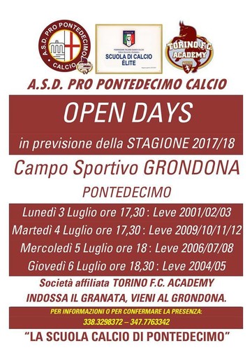 Open Day della Pro Pontedecimo