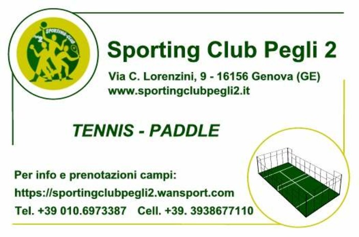 Allo Sporting Club Pegli 2 si gioca anche a Paddle!