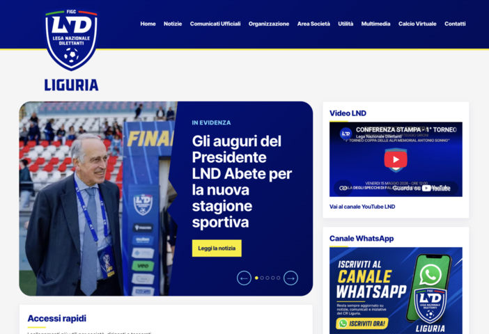 LND Liguria, online il nuovo portale istituzionale: informazione, servizi e territorio in una veste completamente rinnovata LND Liguria, online il nuovo portale istituzionale: informazione, servizi e territorio in una veste completamente rinnovata