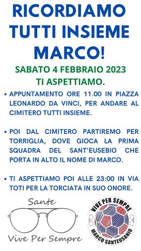 RICORDIAMO TUTTI INSIEME MARCO!