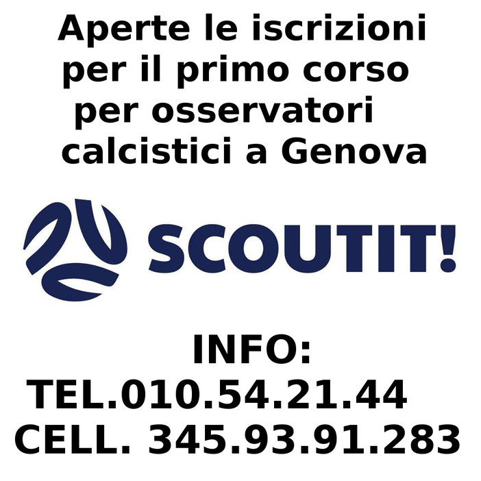 Aperte le iscrizioni al primo corso per Osservatori Calcistici a Genova