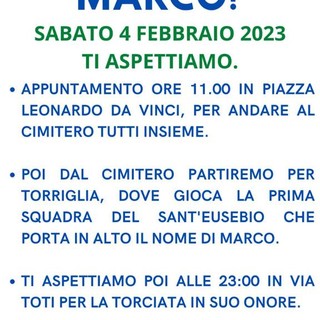 RICORDIAMO TUTTI INSIEME MARCO!