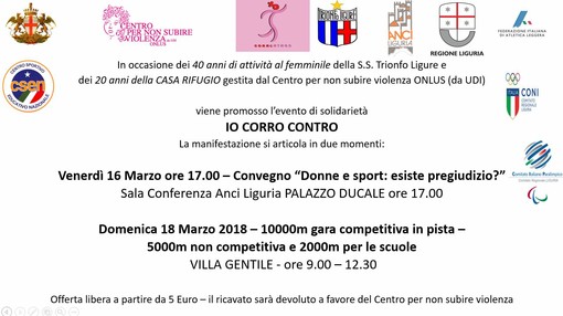 &quot;Io corro contro&quot;: evento di solidarietà