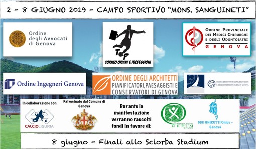 TORNA a Genova il TORNEO di calcio a 11 degli ORDINI e PROFESSIONI, 2a edizione: sport, aggregazione e SOLIDARIETA’