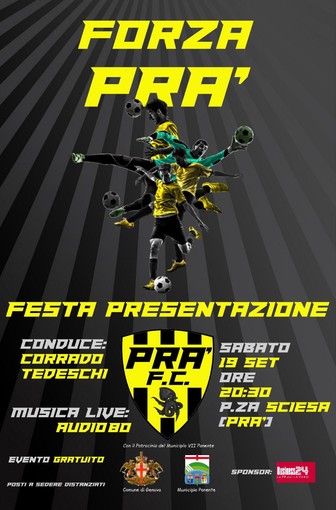 PRA' FC Questa sera la festa presentazione