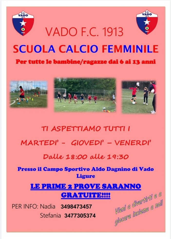 CALCIO FEMMINILE L'attività del Vado