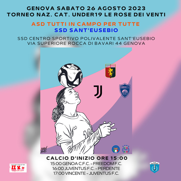 TORNEO UNDER 19 FEMMINILE LE ROSE DEI VENTI Appuntamento sabato 26 agosto a Sant'Eusebio