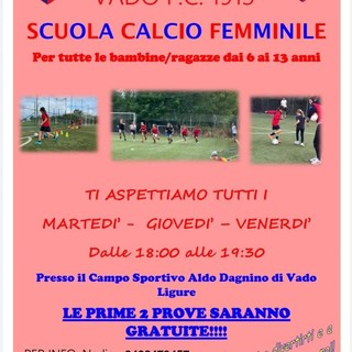 CALCIO FEMMINILE L'attività del Vado