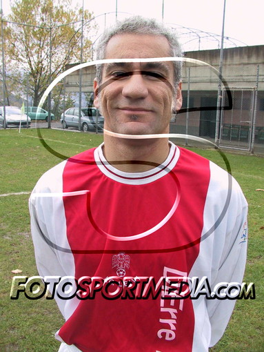 Augusto Podestà in una delle sue ultime immagini da giocatore, con la maglia biancorossa del Leivi