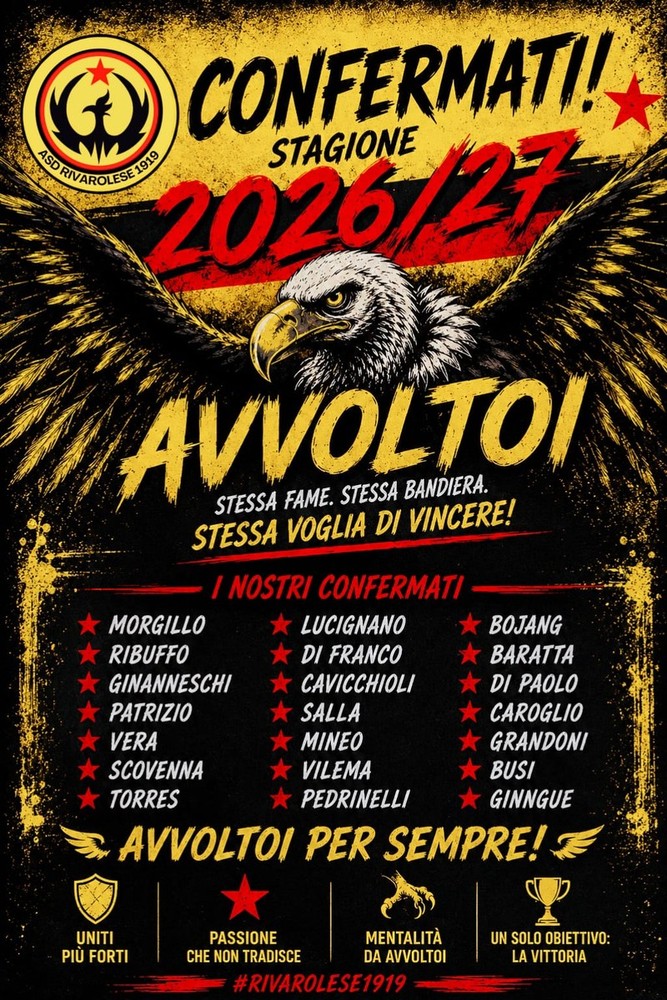 RIVAROLESE Definite le conferme