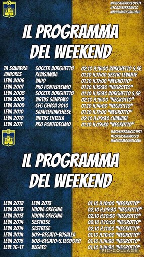 SERRA RICCO' | Il programma del weekend gialloblù