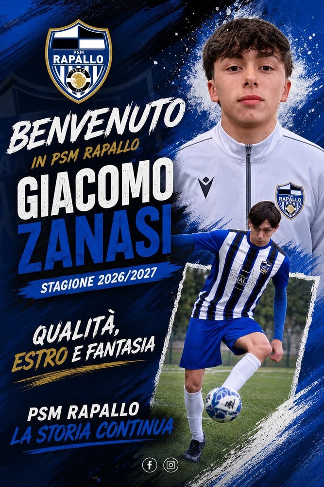 PRIMA CATEGORIA Giacomo Zanasi vestirà la maglia della PSM Rapallo PRIMA CATEGORIA Giacomo Zanasi vestirà la maglia della PSM Rapallo