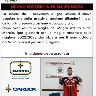 TARROS SARZANESE Ingaggiato Igor Luciani