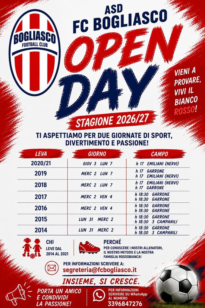 BOGLIASCO Ecco gli Open Day