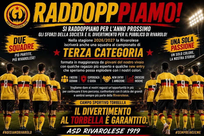RIVAROLESE Nasce la seconda squadra, farà la Terza